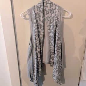 Women’s Grey with gold over collar vest/ sweater
